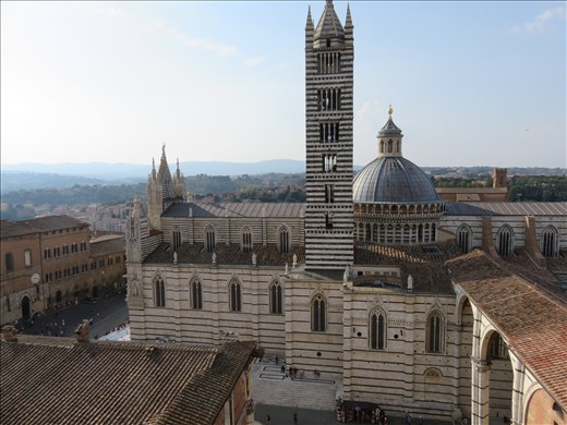 Siena - view of Duomo from one of the other buildings in Duomo complex