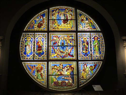 Siena - stained glass window in Duomo complex