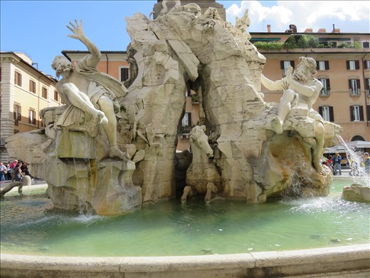 Rome - Piazza Navona - fountain close-up