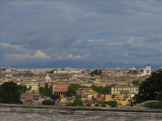 Rome - view of Rome rooftops on hill above Trastevere