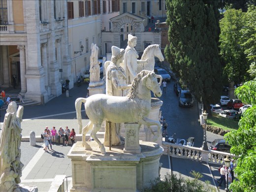 Rome - side view of entrance to piazza Michelangelo created