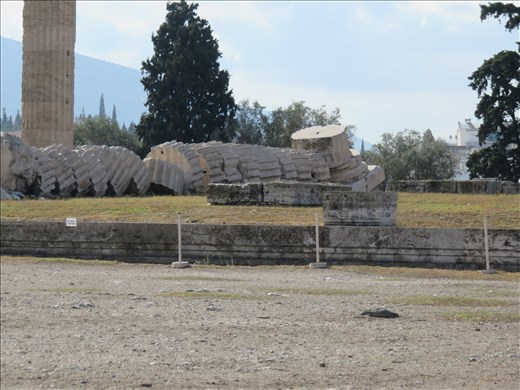 Athens - fallen column in temple of Zues area