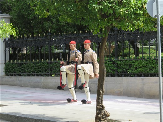 Athens - Evzones starting to step out .Wood and metal shoes - heavy