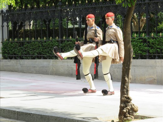 Athens - Evones - stepping out. Horseshoes on underside of shoe - noise making