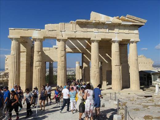 Athens - Acropolis complex - Propylaea - temple of Athena Nike