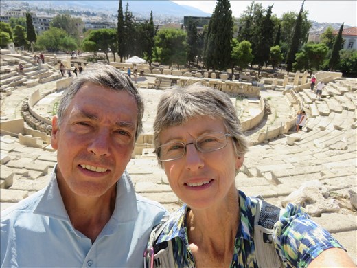 Athens - Acropolis complex lower level - Theatre of Dionysus in background