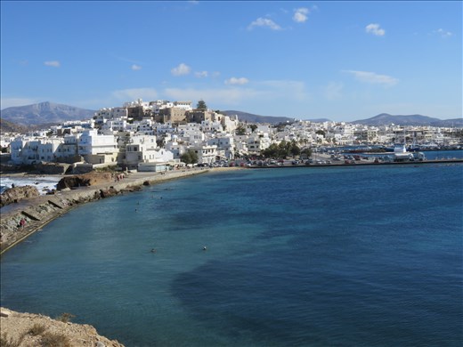 Naxos -  view of Naxos town from temple area