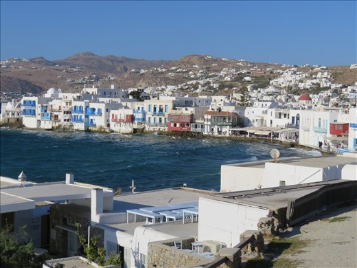 Mykonos - looking across to part of town from windmills