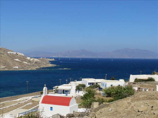 Mykonos - view on walk back from Ornos beach