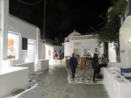 Mykonos - streetscape - nightime