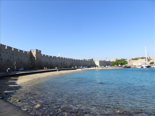 Rhodes - promenade around the sea side of wall