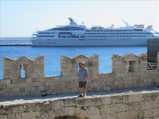 Rhodes - on top of part of exterior fortiforcation beside sea