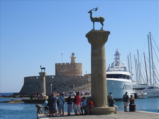Rhodes - view of fort from other side - entrance to marina 