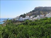 Rhodes island - Lindos town - view of part of town from hill above: by jugap, Views[184]