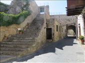 Rhodes - old town -streetscape - door on rt of staircase is to old church: by jugap, Views[471]