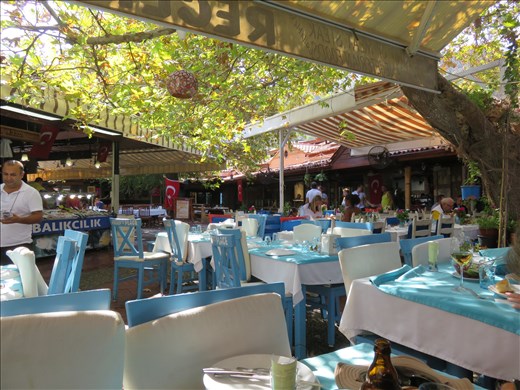 Turkey -- Fethiye - cafe where our fish was delivered and cooked for our lunch 
