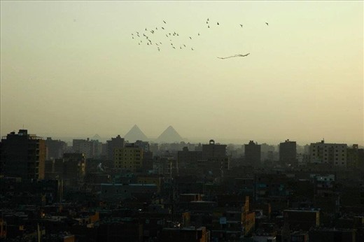view from the top of my hotel in Cairo, Egypt. 
