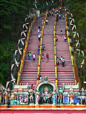 The stairway to the cave temple in Batu Cave, KL, Malaysia.: by jumjum, Views[873]