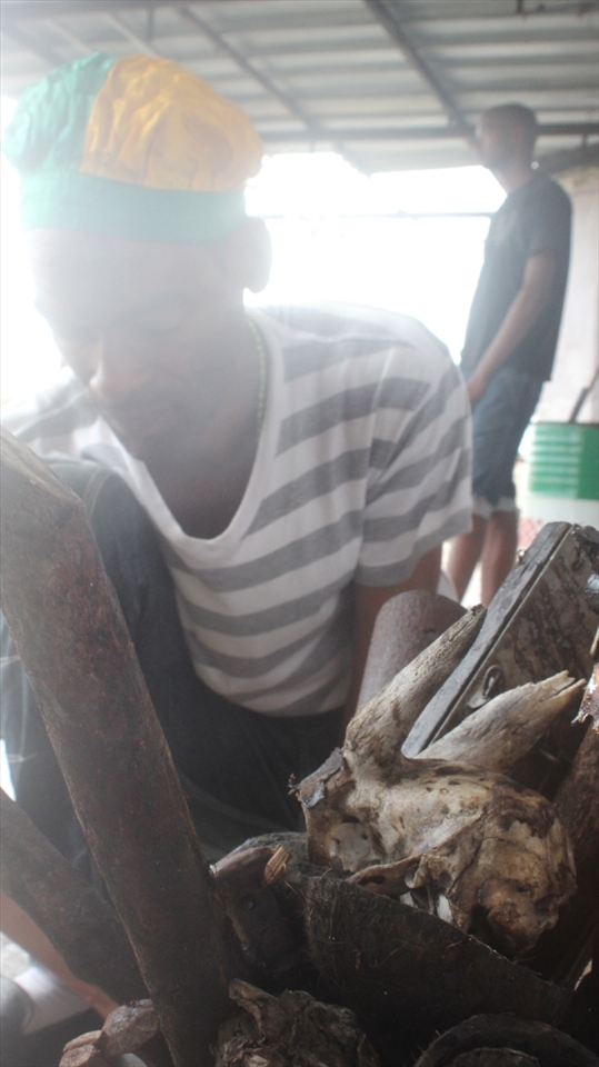Babalao keeps a number of Santo tools and animal skulls in front of his doorstep, not only are they protected by the Yoruba Dieties, they are rusty metal. 