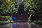 A man practices Tai Chi at a temple in the West Lake district of Hangzhou, China: by justinparsons, Views[520]