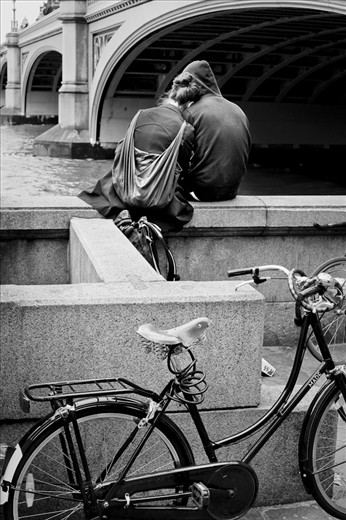 Couple enjoying a quiet moment and shutting the world off for a while.