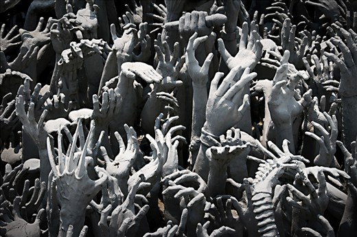 In the moat around the white temple. See the Wolverine claws?