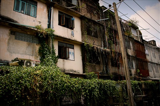 Housing along the railway tracks