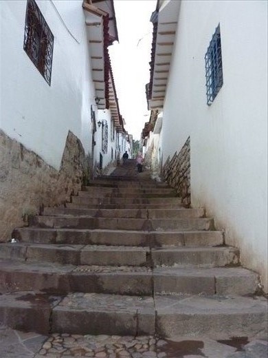 We go up and down these stairs every day - I can actually do it finally without stopping.  High altitudes make you have a shortness of breath - sound like a puffing billy but it even happens to people that have been here for months.