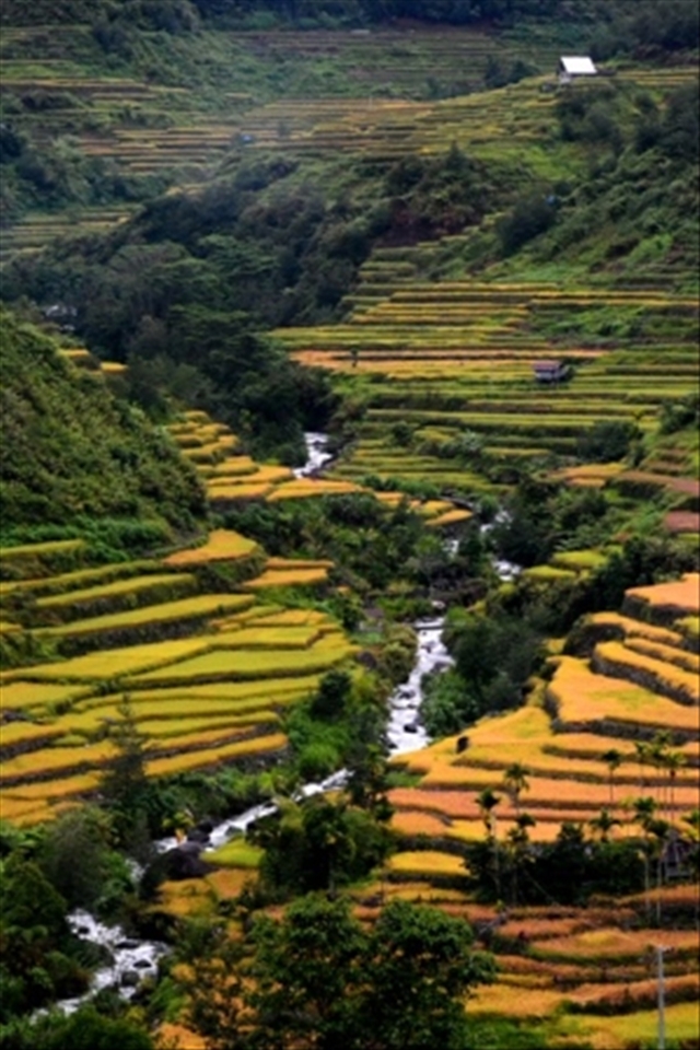 The Ba-ang River not only irrigates the fields but energizes the village homes.