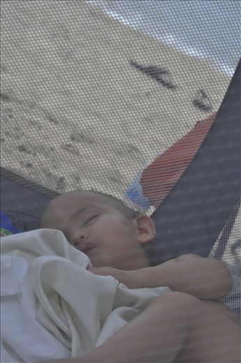 sleeping beach baby