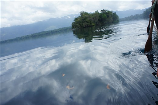 I jumped into the boat of a fisherman and we went to an island