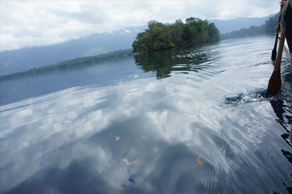I jumped into the boat of a fisherman and we went to an island