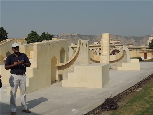 The Jaipur observatory calculating time by the sun