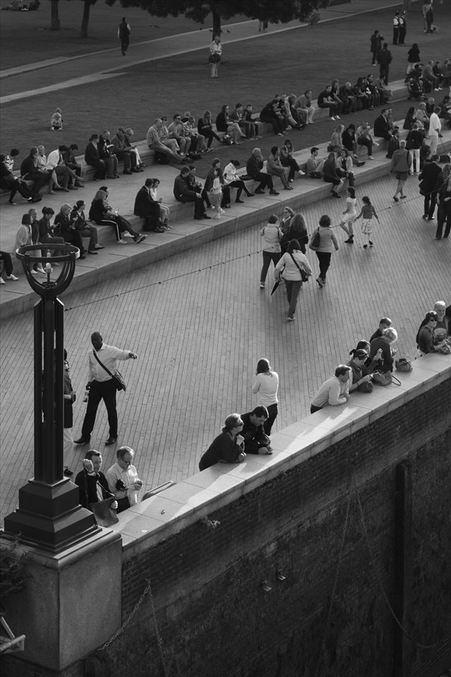 Strangers sharing time and space.