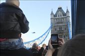Excitement as a helicopter flies over Tower Bridge.: by karenoc, Views[225]