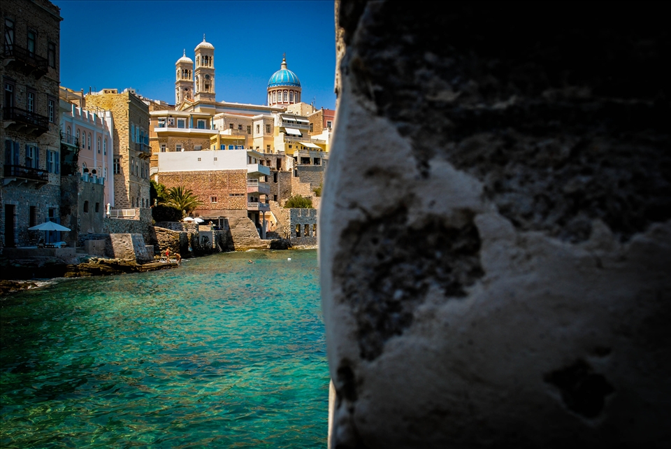 Saint Nicholas church, View from Siros 