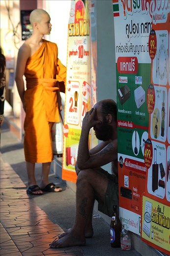 A foreigner is enlightened to the true meaning of humility, in Bangkok.