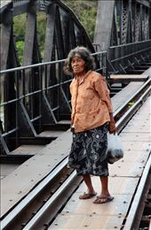Brother, can you spare a dime? An old begger on the Bridge Of The River Kwai.: by karrishannon, Views[296]