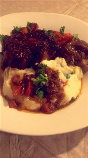 I like to douse my plate with the red wine sauce..