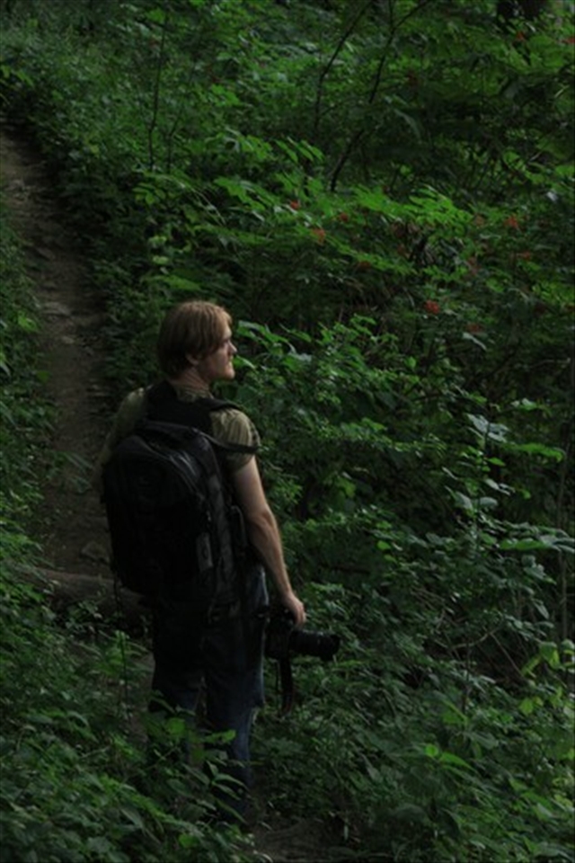 Heading back into the thick forest to continue our adventure