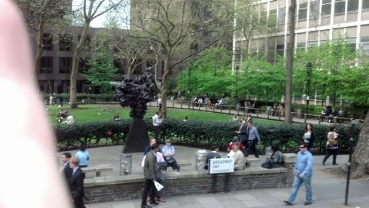 A statue erected by the King to make it a park instead of grave site.