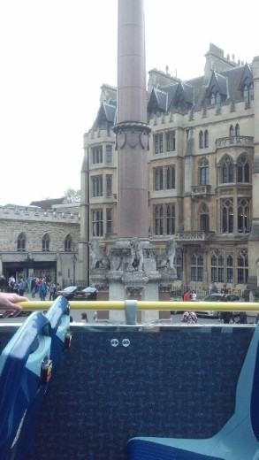 bottom of the monument to the London Fire 