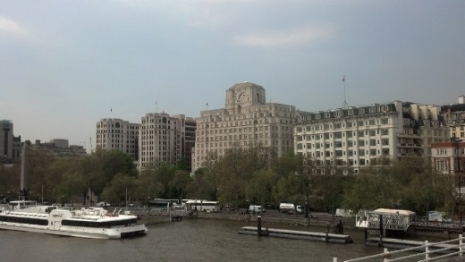 original structures next to new ones. The clock is from before the London Fire.