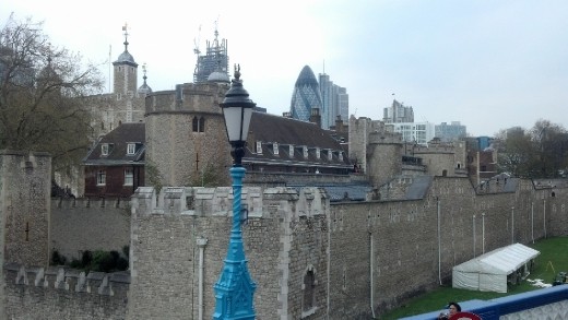 One side of the Tower of London's city.