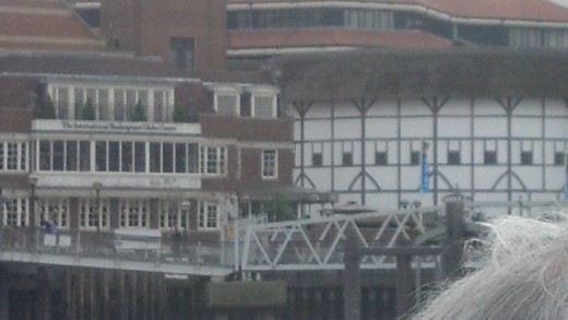 a close up of Shakespeare's Globe Theatre