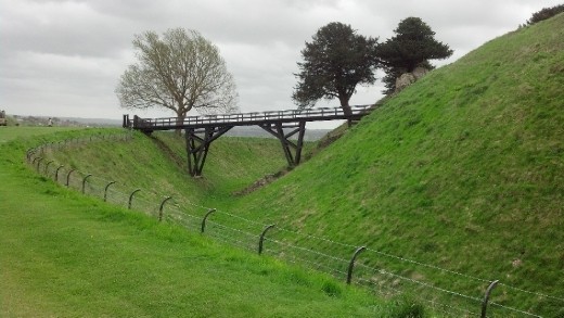 the base of Sarum Castle (Salisbury).