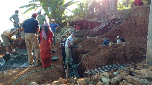 Mixing concrete Nepal style