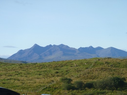 The Black Cuillins finally poke their heads out after three days. One of the most dramatic ranges in Britain - Skye