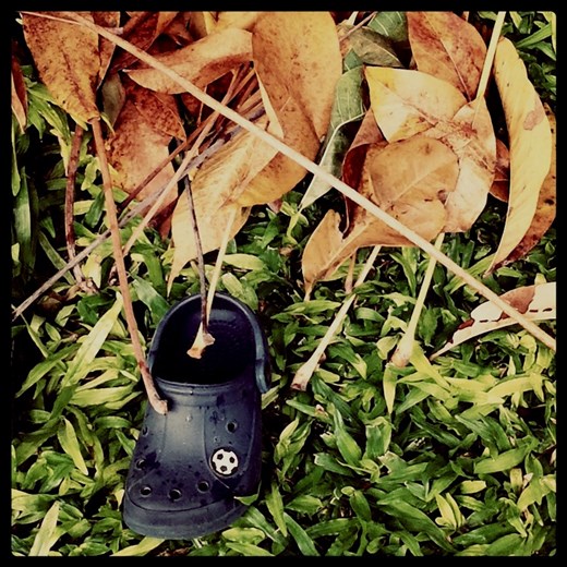 Random click, shoe of a kid,  lost and never found! 