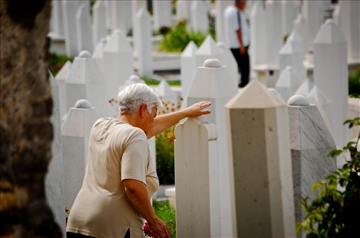 Sarajevo grieving for loved one lost in the war. 